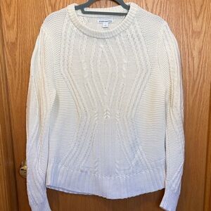 Amazon Essentials White Cable Knit Sweater